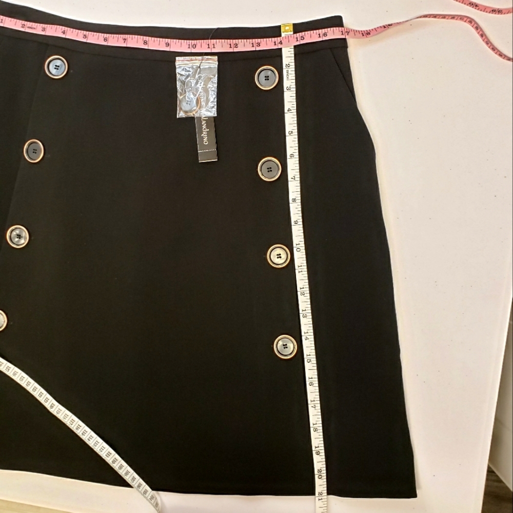 CATHERINE MALANDRINO Black A-Line Mini Skirt with Pockets--NWT--12 - Picture 14 of 14